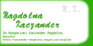 magdolna kaczander business card